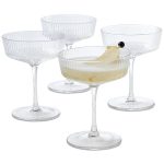 Hotel Collection Fluted Coupe Glasses, Set of 4, Created for Macys - Clear