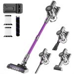 Cordless Vacuum Cleaner Lightweight, 25Kpa Handheld Vacuums, 4 in 1 Vacuum Cleaner with 40 Mins Long Runtime Rechargeable Battery for Carpet and