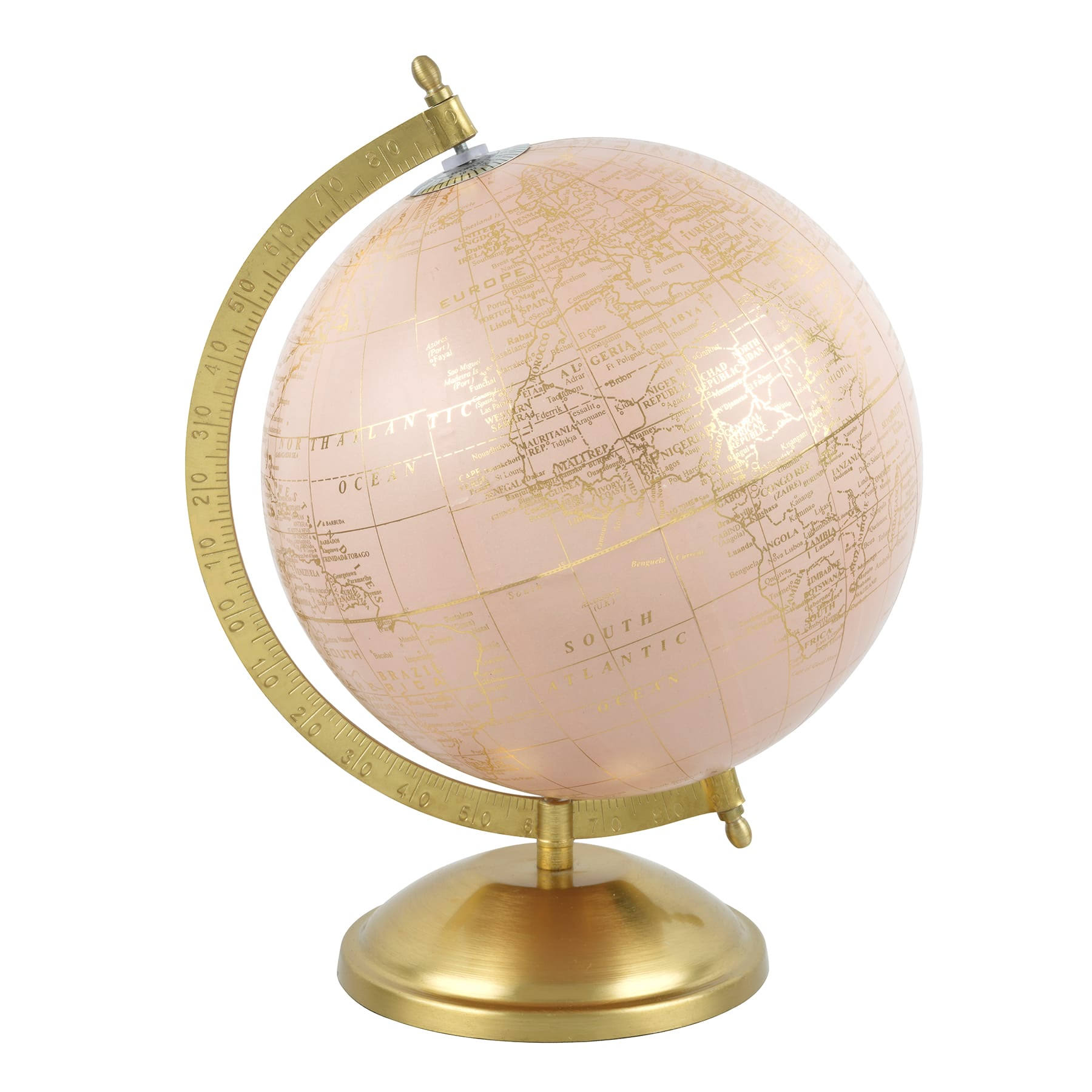 c34bb8890c031c5f9c2914a869ee710681711c367225cebbabcfefebb6a52ee6.jpg 11.5 inch Rose Gold Tabletop Globe by Ashland-Spring Dcor, Size: 8�� x 8�� x 11.5�� - Image 1