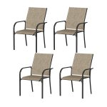 AECOJOY Patio Dining Chairs Set for 4, Stackable Textilene Patio Chairs