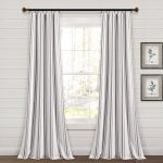 Lush Decor Farmhouse Stripe Yarn Dyed Cotton Window Curtain Panel Pair - 84" x 42" - Gray