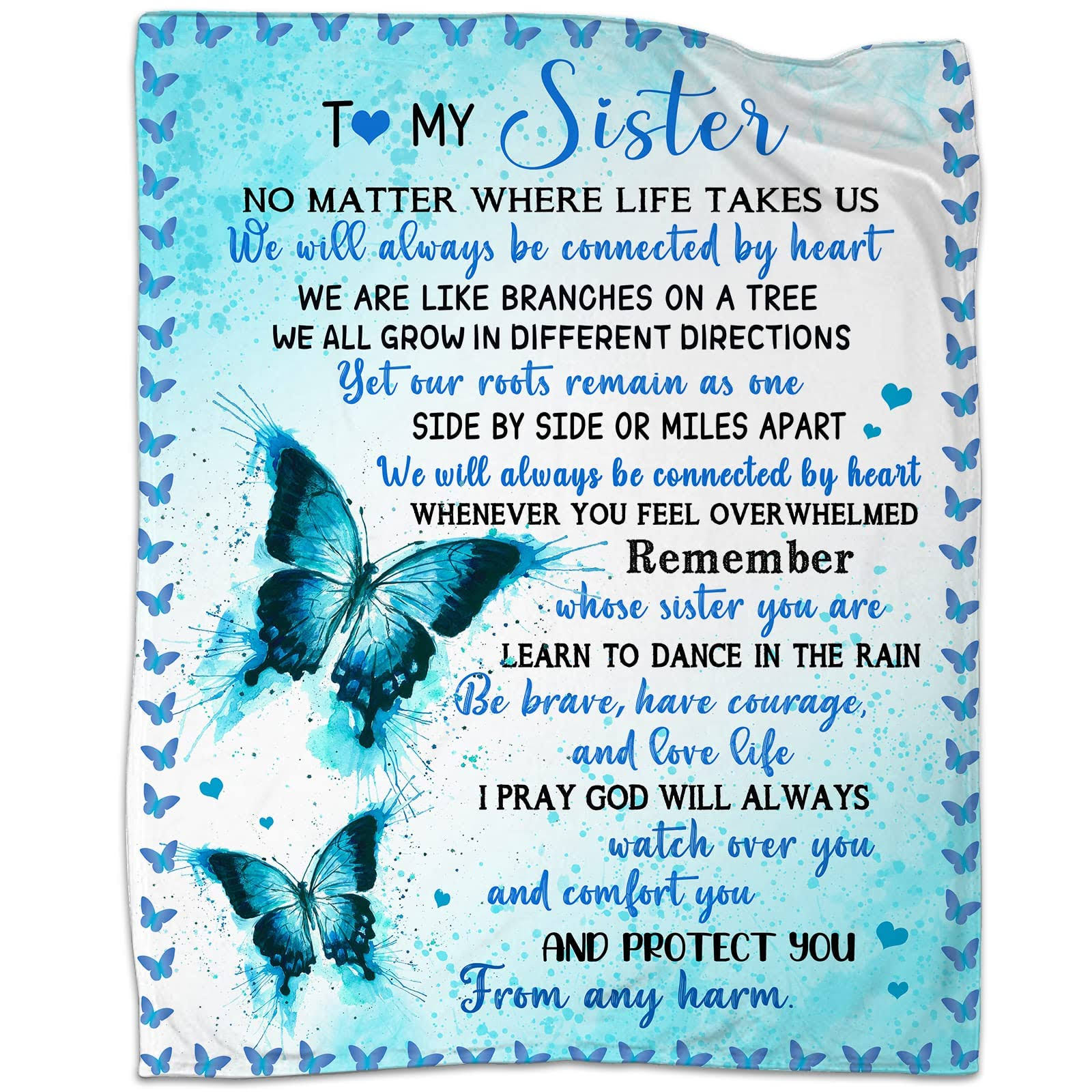 c38137370de63533d246e47b518f6a6c177f2726cea62ccaad4effe452b47786.jpg Blanket to Sister Birthday Gifts from Sister Ultra-Soft Flannel Throws Blankets Sister in Law Sisters Warm Quilts for Bed Couch Travel Beach 50 * - Image 1