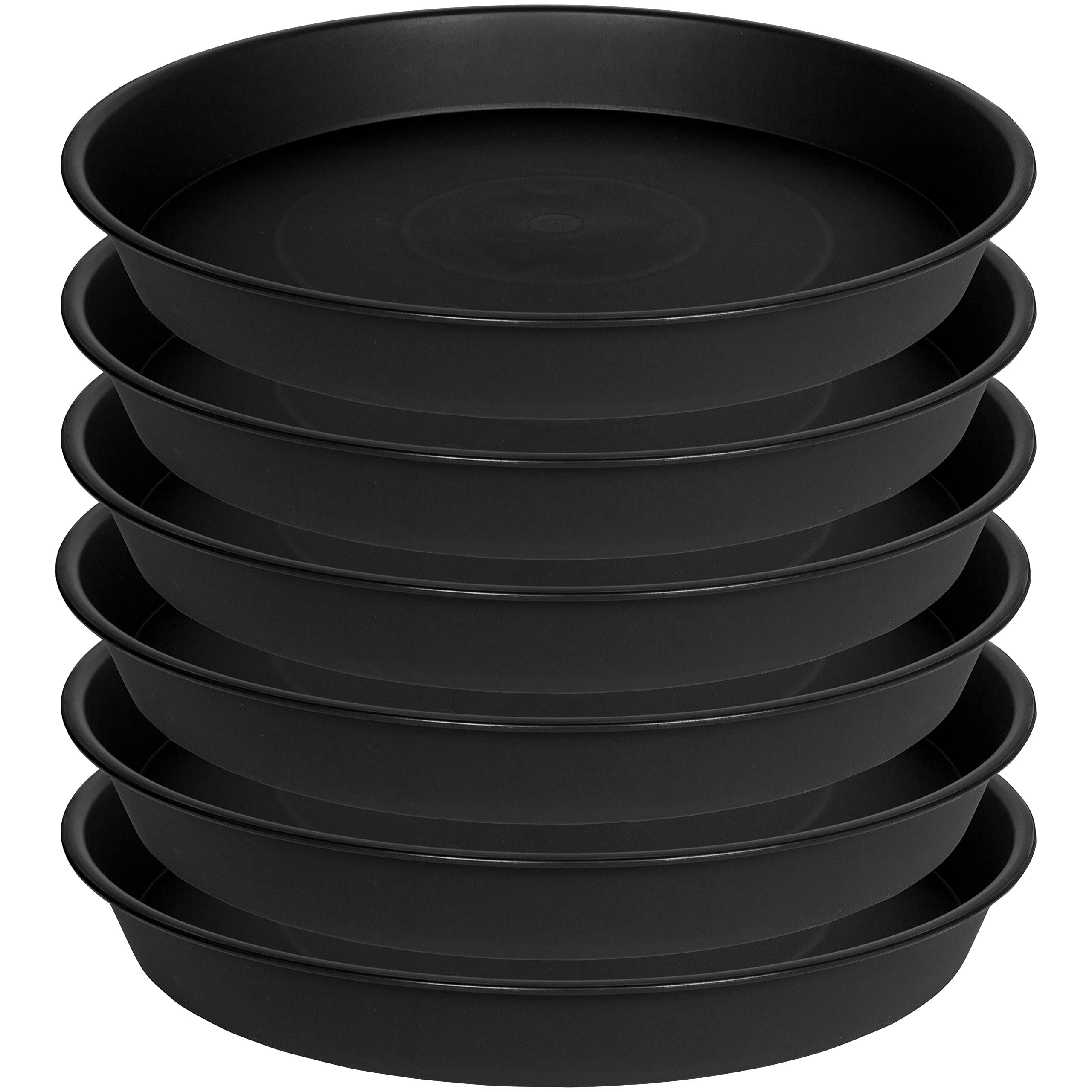 c3891c663278583055f773c689c9ad1c6c122ac5ee7d52efcdc79f22a50dad6f.jpg Bleuhome 6 Pack Plant Saucer Tray, 4 6 8 10 12 13 15 17 19 inch Plant Saucers, Heavy Duty Plastic Plant Saucers for Indoors, Bird Bath Bowls, Flower - Image 1