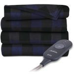 Sunbeam Electric Heated Fleece Throw Blanket, 50 x 60 Inch, Navy