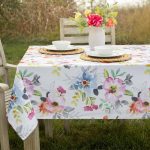 Benson Mills Indoor Outdoor Spillproof Fabric Tablecloth for Springsummerpartypicnic (Harper, 60 x 104 Rectangular)