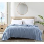 Tommy Bahama Bahama Coast Blue Cotton Blanket, Full/Queen