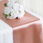 Efavormart Premium Satin Table Top Runner for Weddings Birthday Party Fit Rectangle and Round Table 12 inch x 108 inch Mauve, Pink