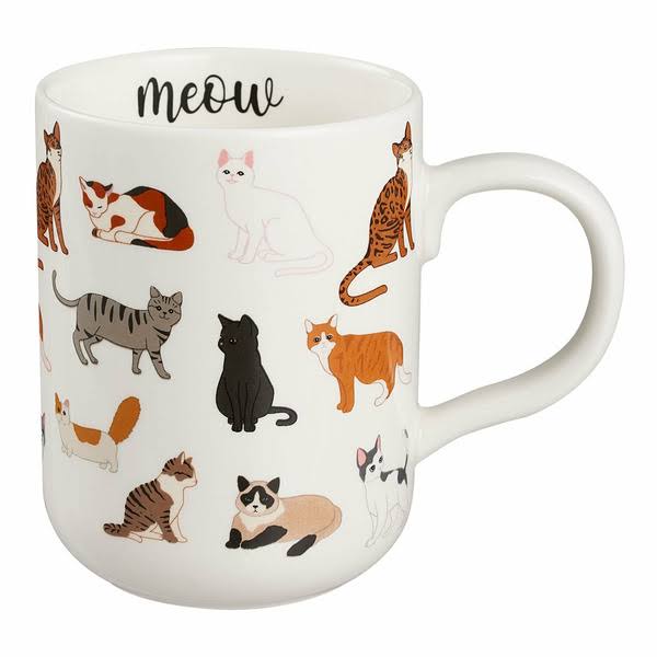 c3c575772896ec7b9a9acad7c7c73a23de778537408e2582b14ca33eab004e44.jpg Mainstays Stoneware Cat Mug - White - 16.06 oz - Image 1