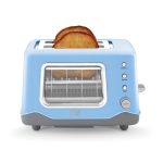 Rise by Dash RCVT200GBSK02 Clear View Window 2-Slice Toaster, Blue