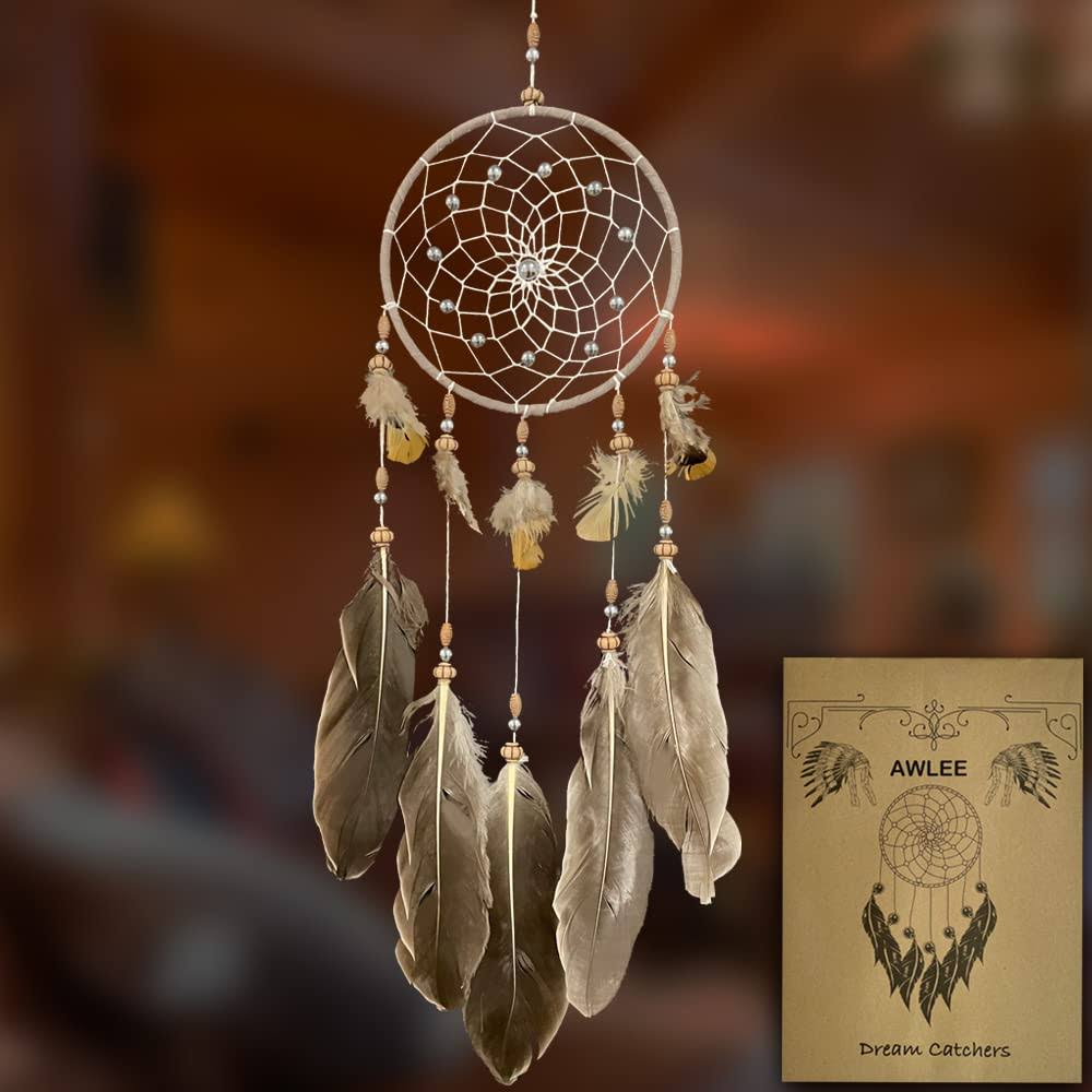 c3c9a7f30bc8c70e03d259435ee5477e479db5bc127025d20f52e71b70d4acec.jpg AWLEE Dream Catchers Handmade Feather Native Home Wall Decoration - Image 1
