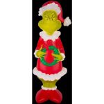 24" Santa Grinch & Wreath LED Blow Mold Decor