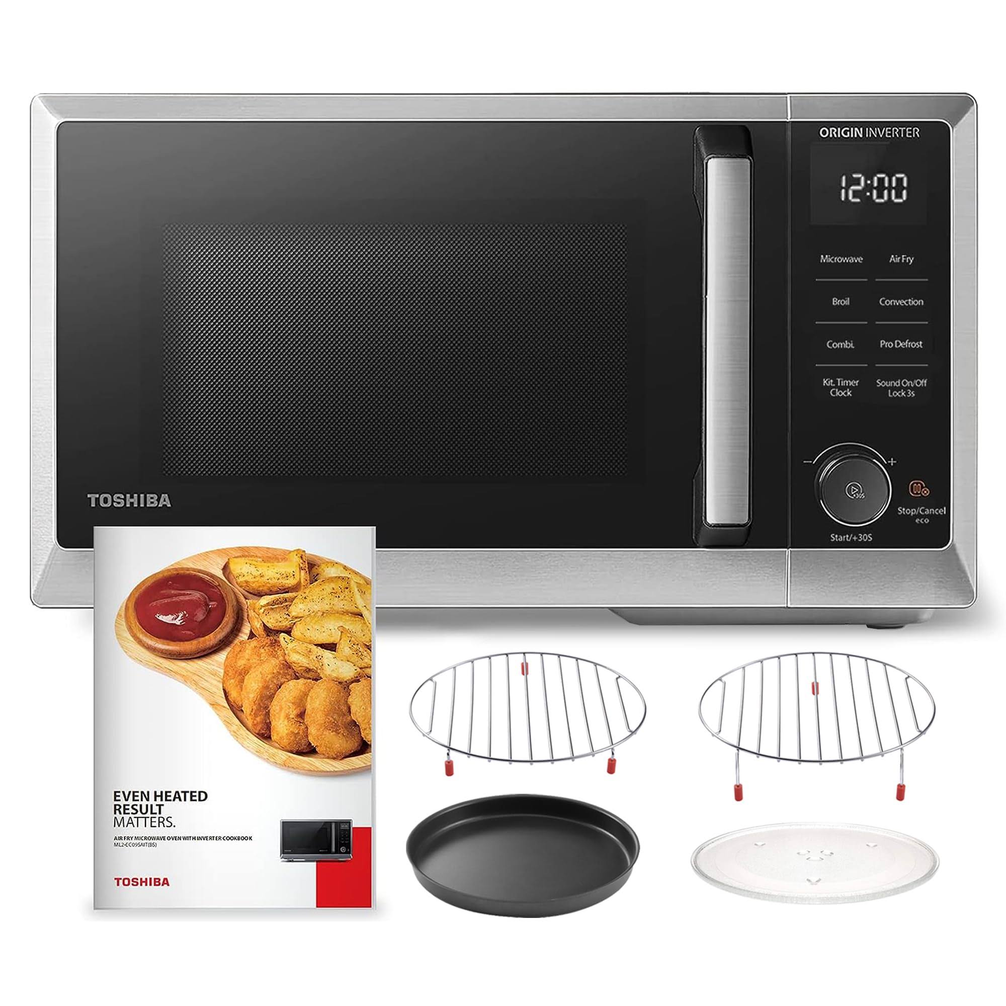 c3dcc137c2251079250e6a5ac97973bd3f95192a7e0258b621191a8e8fc06614.jpg Toshiba 6 in 1 Inverter Microwave Oven Air Fryer Combo, Countertop Microwave, Healthy Air Fryer, Broil, Convection, Speedy Combi, Even Defrost. - Image 1