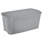 Sterilite 50 Gallon Tote Box Plastic, Titanium