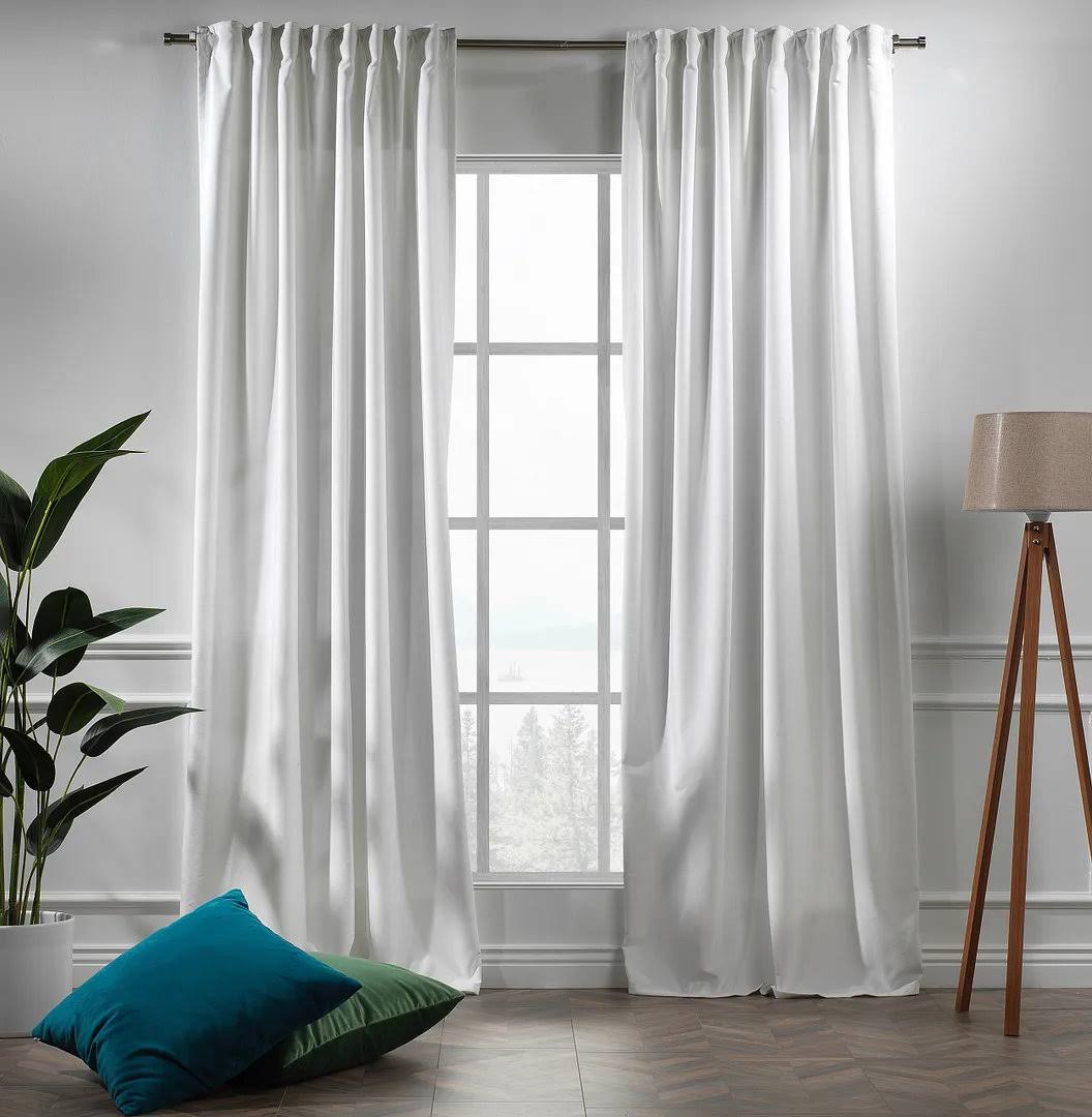 Extra Long and Extra Wide Solid Luxury Matte Velvet Single Curtain Panel Lilijan Home & Curtain Curtain Color: 11 White, Size per Panel: 52" W x 108"
