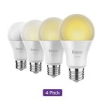 Roku Smart Home Smart Bulb SE (White) 4-Pack with Adjustable Brightness and Temperature - 9.5 Watts