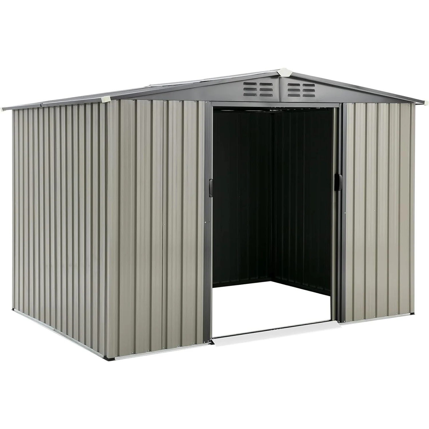 c45f374f280075dbd27f3e1641bec3fd1510ca3432256151f4fa68e964014b59.webp AECOJOY 8x6 Ft Outdoor Storage Tool Shed, Gray - Image 1