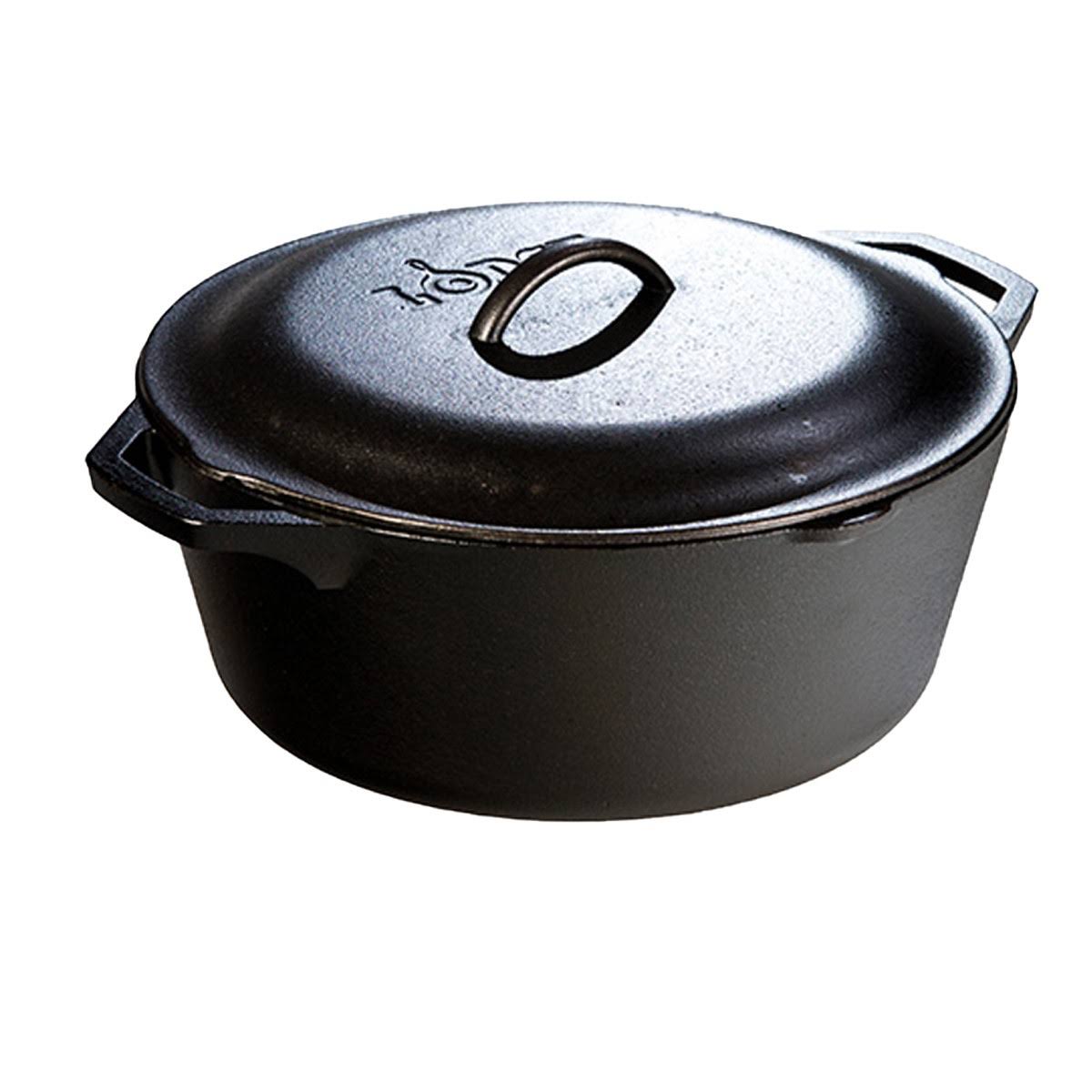 c489371c87722e456009ca01f9bbdd8a5615b1176a434963d2da3b20078c0f31.jpg Lodge Seasoned Cast Iron Dutch Oven - 7qt - Image 1