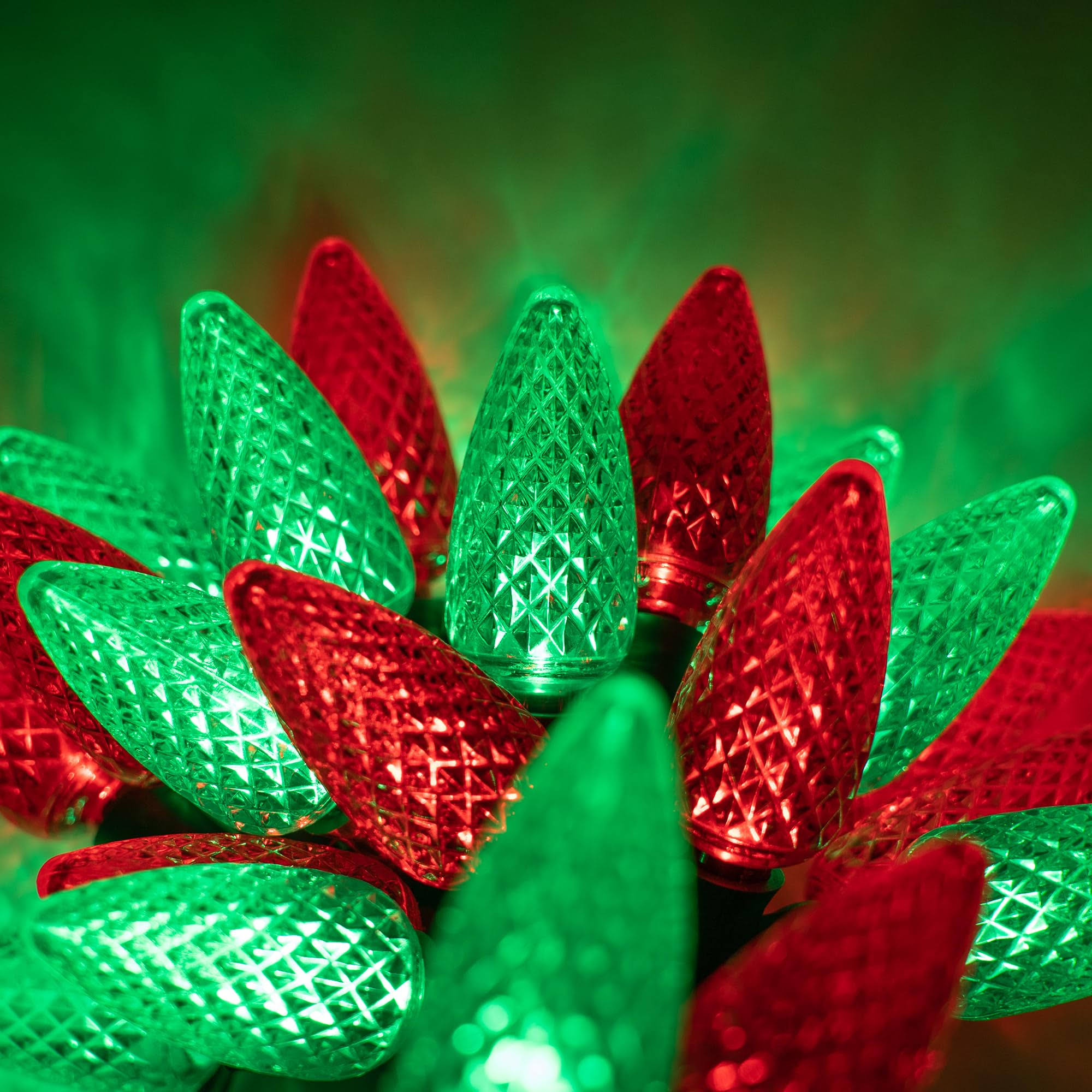 c48aa6436a565b75ee0c1c0cfa197231744acf5d4a6cb6d3c7e168980747716b.jpg 24 C9 Red, Green LED Christmas Lights, 8" Spacing - Image 1