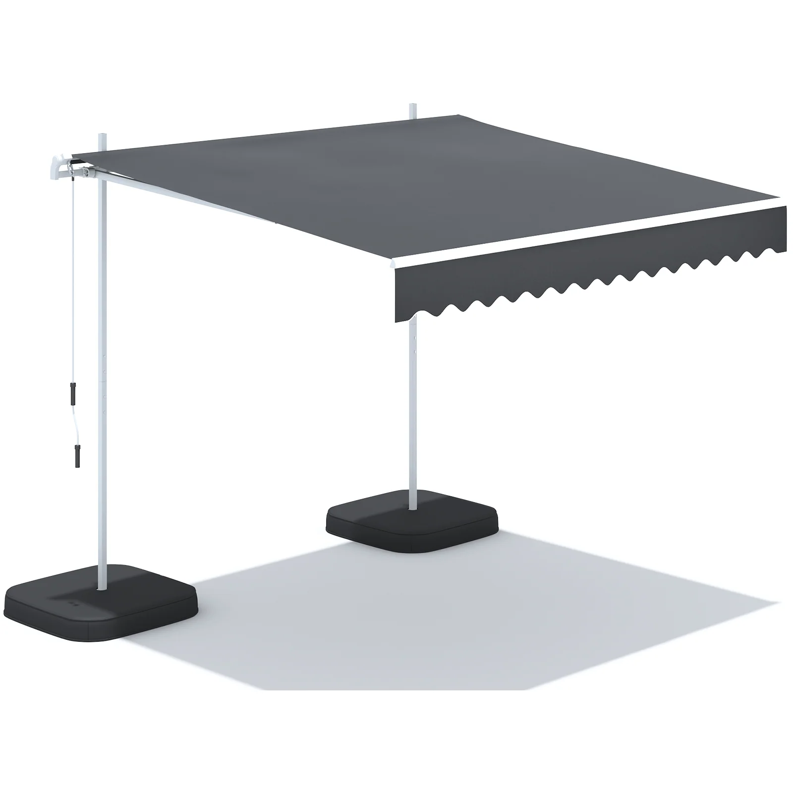 c4a2e65221c4707b87089555a6de4cf5024fc039aecab46ae3a8a35a5ab86f10.webp AECOJOY Free Standing Retractable Awning, 10'x8' Patio Awnings Outdoor Manual Sun Shade Shelter, Dark Grey - Image 1