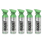 Boost Oxygen Natural Portable 10 Liter Pure Canned Oxygen, Flavorless (5 Pack)