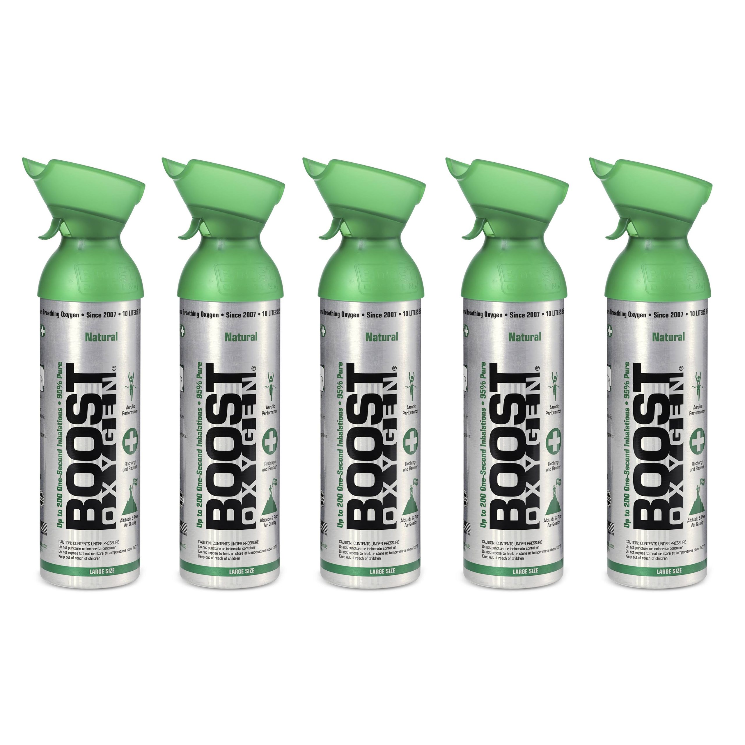 c4dc9e6ea7ae28c847c0ec6a83486823dda193febafe890a0a51b45ca69b2c16.jpg Boost Oxygen Natural Portable 10 Liter Pure Canned Oxygen, Flavorless (5 Pack) - Image 1