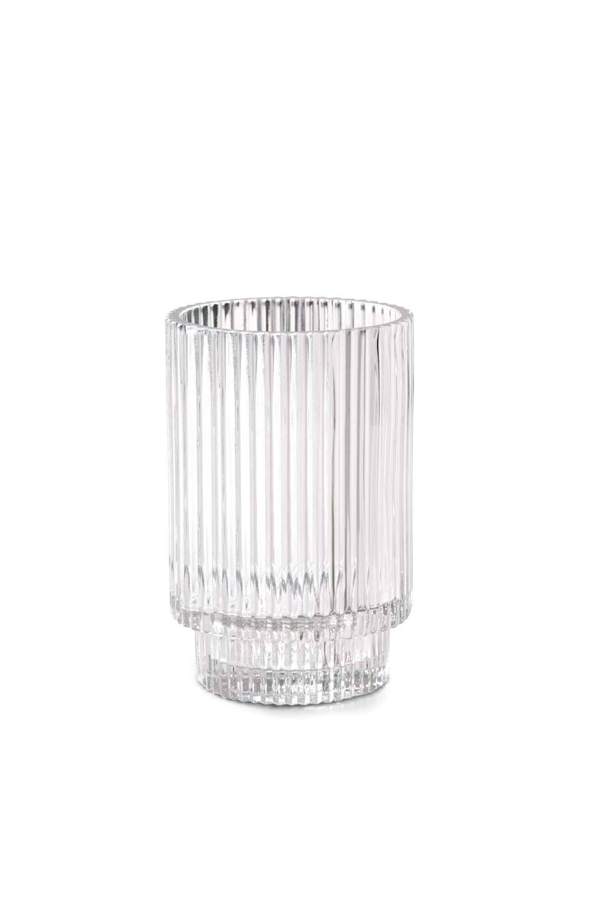 c4dfe29728314d5c6cb66292f67f13e2ce43dfacef5dc937d08a05ee3896188d.jpg Serene Spaces Living Clear Ribbed Glass Votive Holder, Perfect for Weddings and Home D��cor, Measures 5" Tall and 3.5" Diameter - Image 1