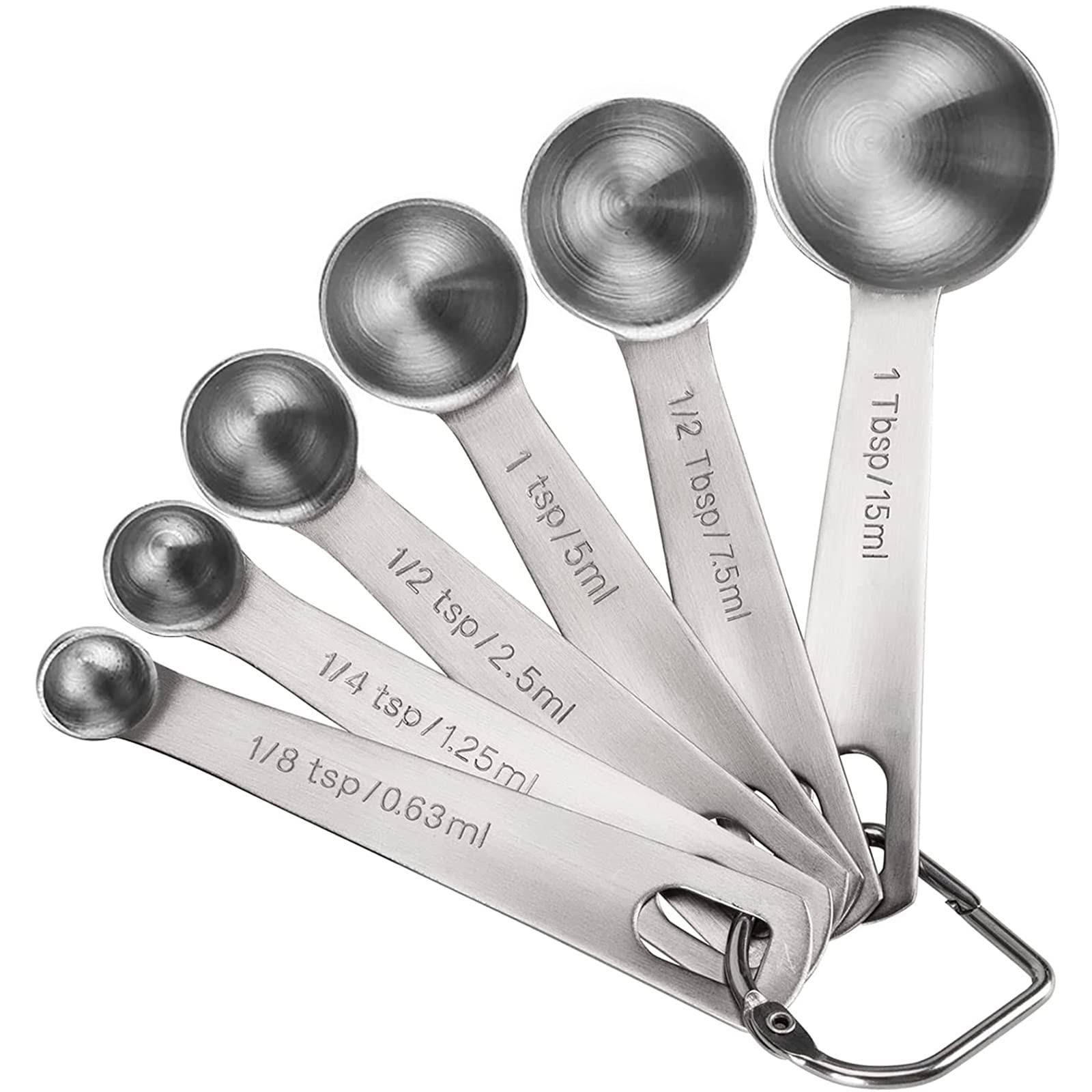 c4e3604f5b0d4495e981484f4828d89be7831275527b787d4605d4d0568a33fd.jpg Measuring Spoons, Premium Heavy Duty 18/8 Stainless Steel Measuring Spoons Cups Set, Small Tablespoon with Metric and US Measurements , Set of 6 for - Image 1