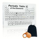 BEWITU Periodic Table with Real Elements Inside, Acrylic Periodic Table with Flannel Bag, Large Periodic Table of Elements, Chemistry Gifts for Kids