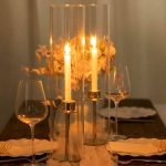 Efavormart 2 Pack | Clear 14 inch Candelabra Candle Holder Glass Shade, Open End Hurricane Candle Shade, Pillar Candle Shade