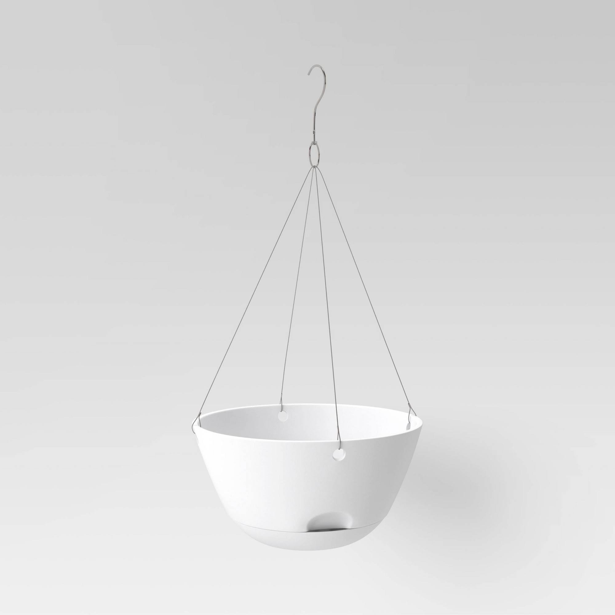 c5293270471b5fe294747483ca8f82beb31b5be057816f651b28e29e1de3046c.jpg 12"x6" Hanging Self Watering Planter Pot White - Room Essentials - Image 1