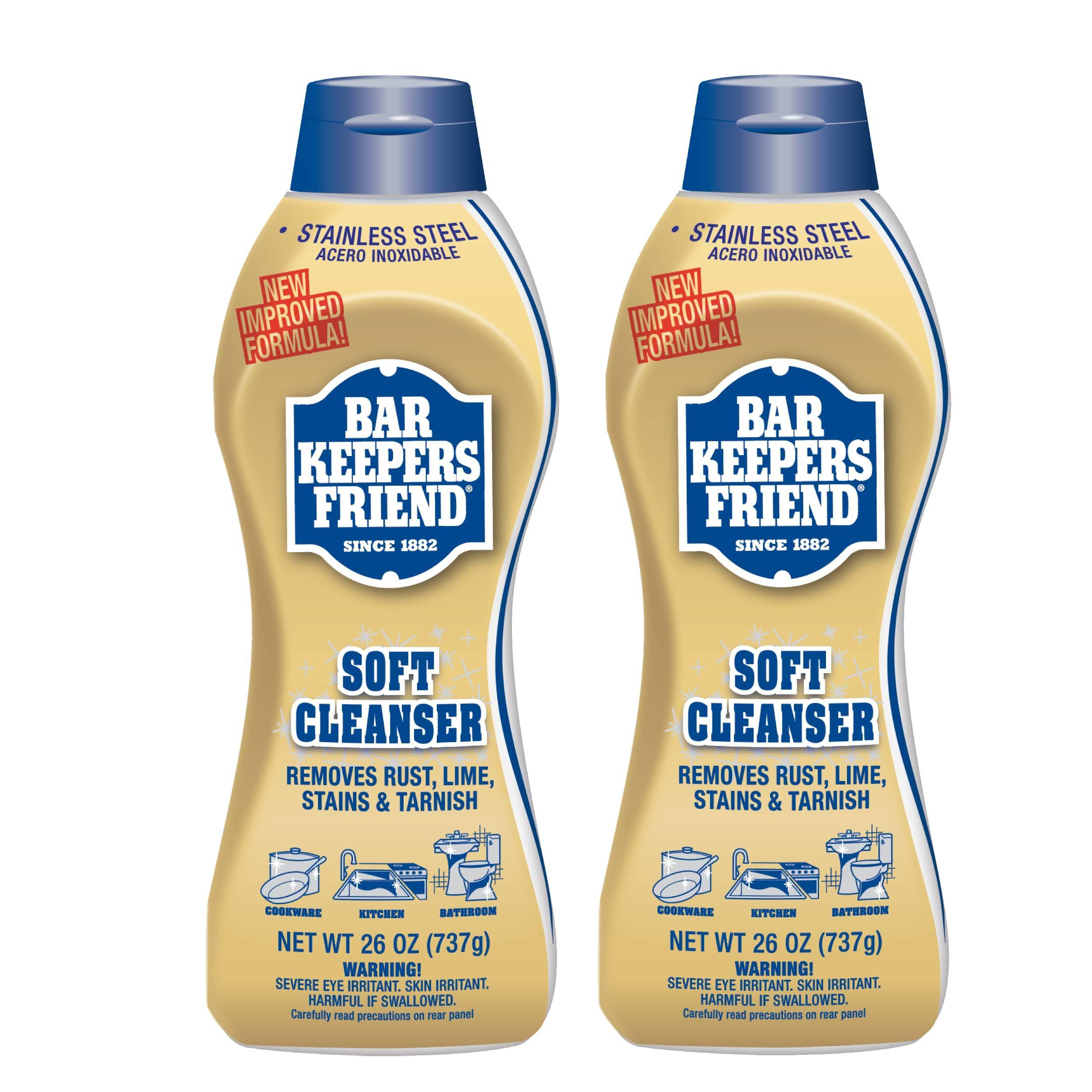 c55cc4025fd8b51b494de8792267eb82f028a19cab776dd7b65bf7bef9791b3e.jpg Bar Keepers Friend Soft Cleanser Liquid 26 oz - Englishspanish - Multipurpose Cleaner Rust Stain Remover for Stainless Steel, Porcelain, Ceramic Til - Image 1
