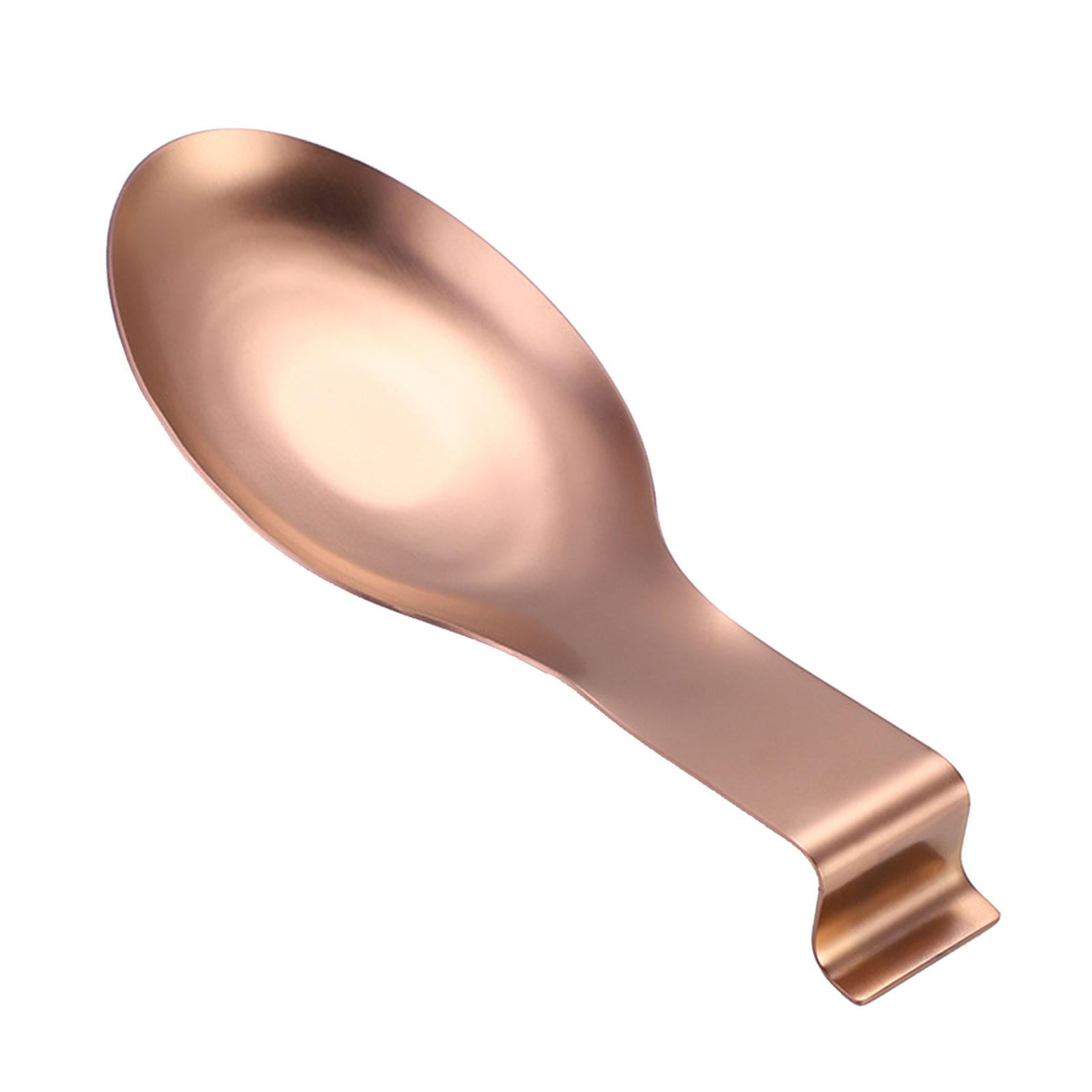 c57a1a57e87b9fa76bf839a110a112ab2656cbe3af50f3293744f9cc784cdb61.jpg Holder Kitchen Utensils Accs Spoon Rest for Bar Coffee Station Cooking Rose Gold - Image 1