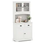 Costway 67'' Storage Cabinet Closet Kitchen Pantry Cupboard with Adjustable Shelves White
