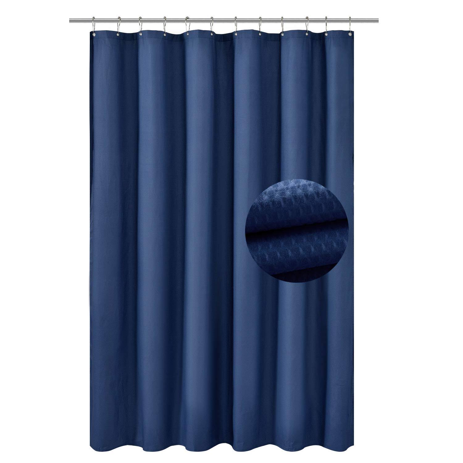 c58f8423984cba9a2818bc8bebfda25173ecef580a55ca7076106308f203e9f5.jpg Barossa Design Soft Microfiber Fabric Shower Liner or Curtain, Hotel Quality, Machine Washable, Water Repellent, Navy Blue, 70 x - Image 1