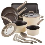 Rachael Ray Cook + Create Aluminum Nonstick Cookware Set, 11 Piece - Almond