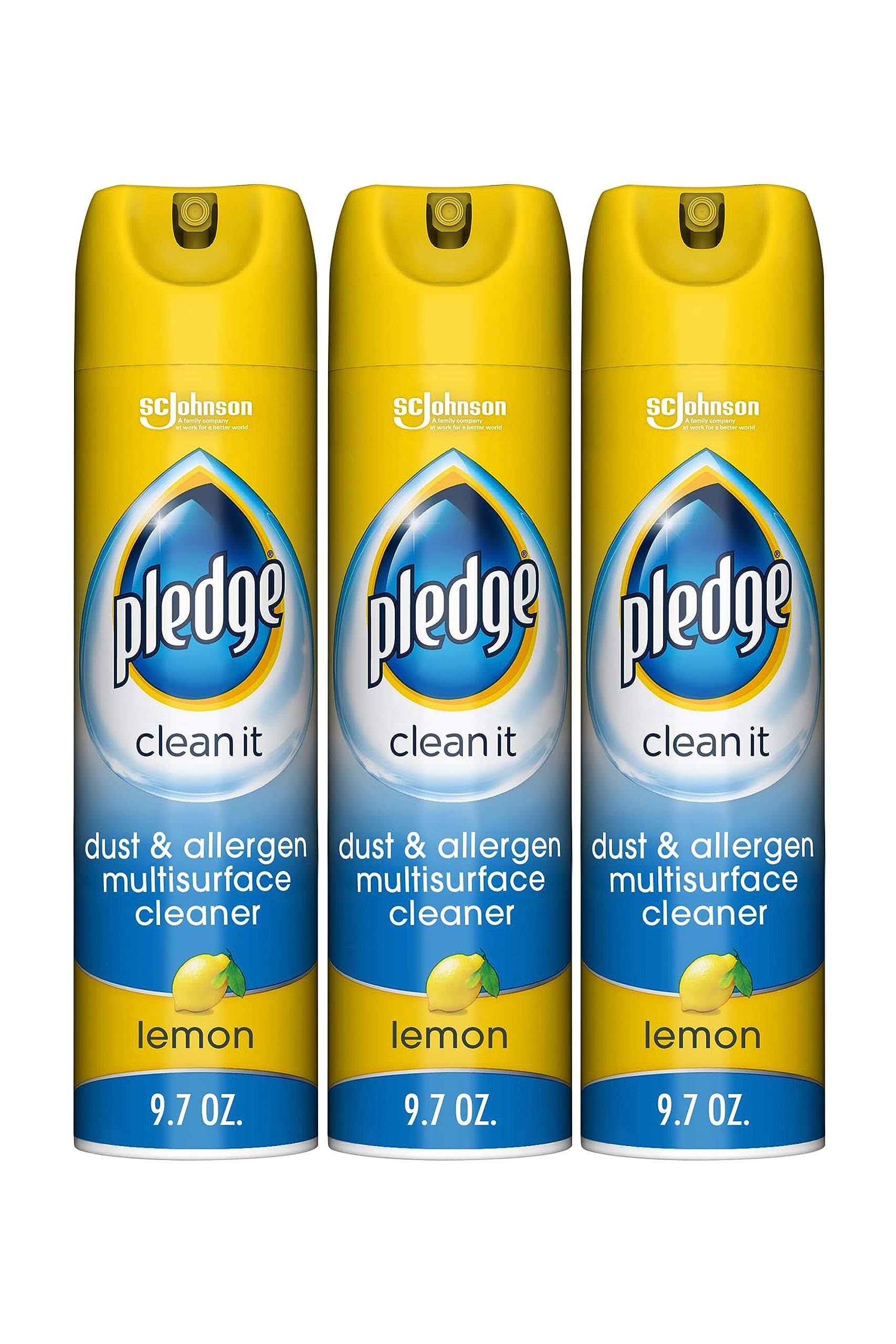 c5abcbe21052245aac31301480465e3f9f3c2ad51520b020018fd38c28d6257e.jpg Pledge Everyday Clean Multi Surface Cleaner Aerosol, Dust & Allergen, Lemon, 9.7 oz (Pack of 3) - Image 1