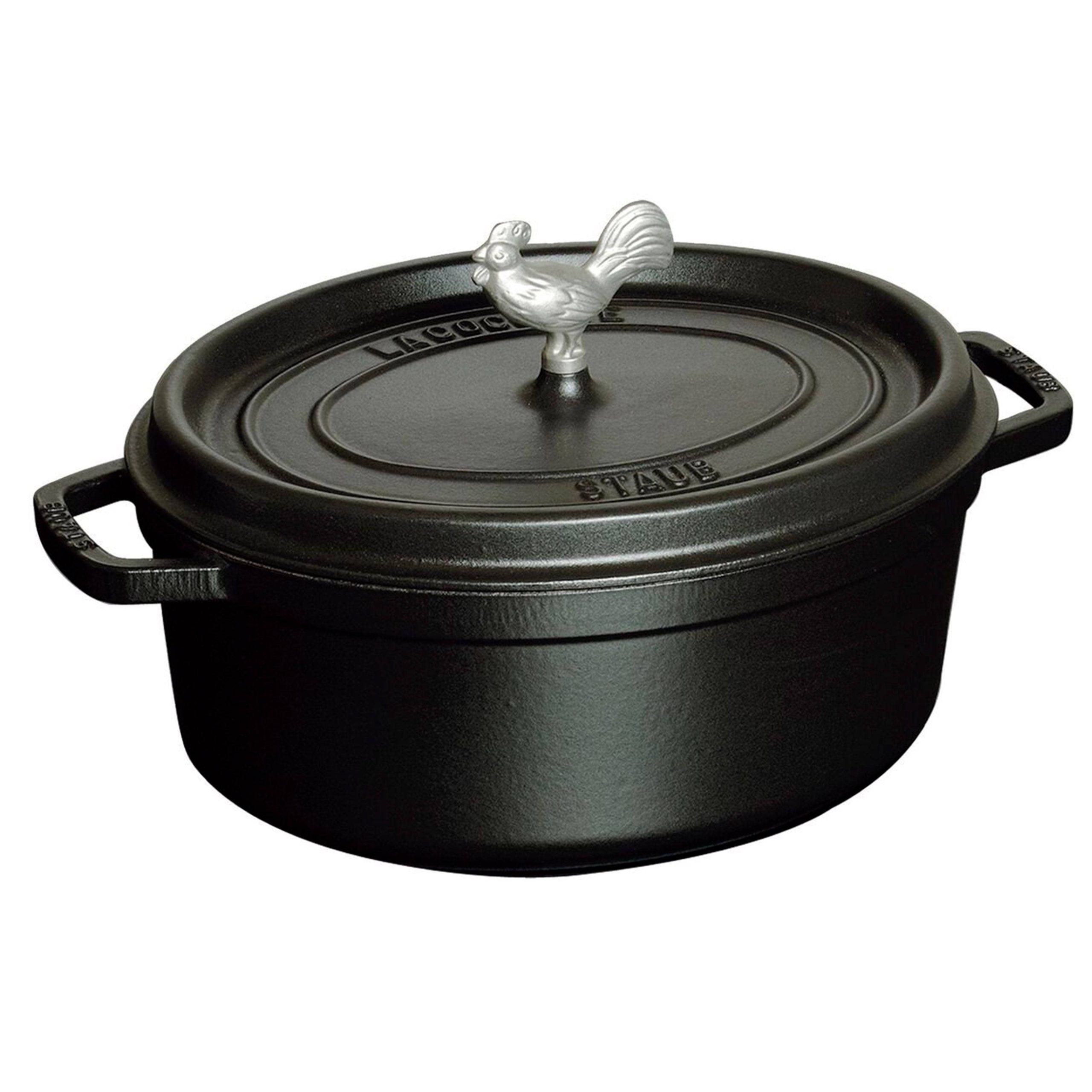 c5b2f5e2197859da685b213b2c06f8f8ced64b7963700d1eb316f0a6b44fcdf0.jpg Staub - Cast Iron 5.75-qt Coq Au VIN Cocotte - Black Matte - Image 1