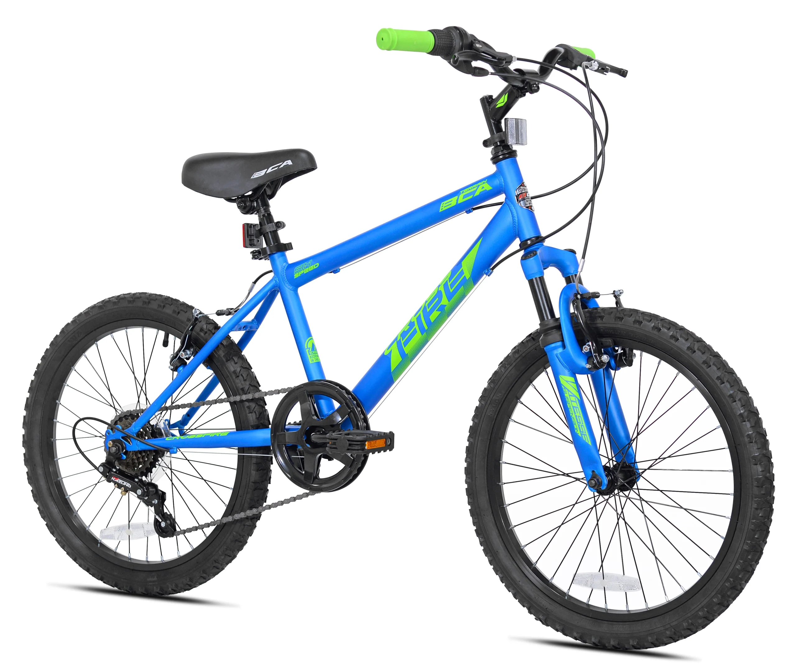 c5bb89350a525a363a81702aa0c6c3f1e1720f11224027acd894d23231b59fd2.webp 20" Crossfire 6 - Speed Boy'S Mountain Bike, Blue/Green - Image 1