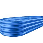 Land Guard Galvanized Raised Garden Bed Kit, Galvanized Planter Boxes Outdoor, Oval Large Metal Raised Garden Beds for Vegetables 4 x 2 x 1ft(1pcs)