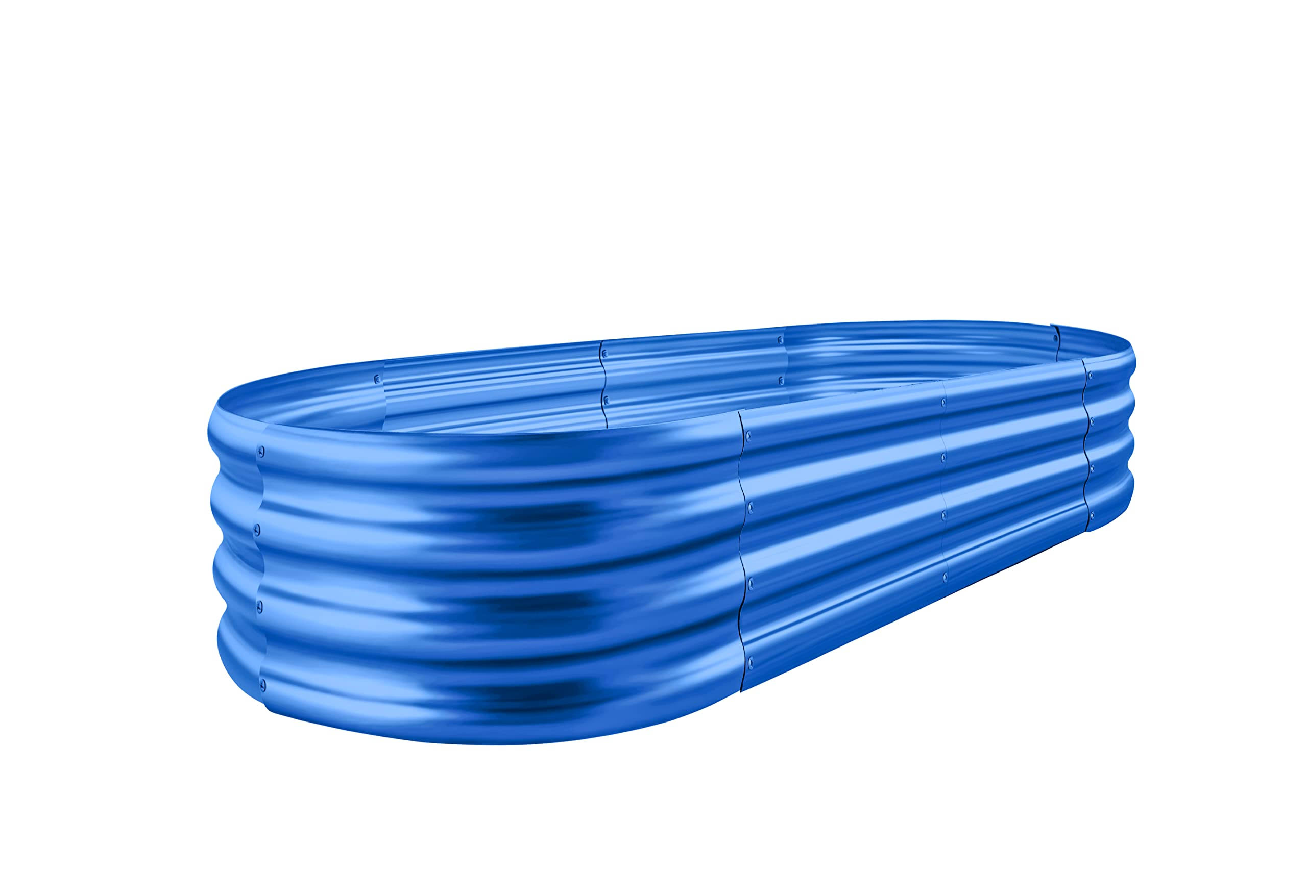 c5be3f1ab3b29d3155c98a791988b65218c60aa4713a91bcd15f1dc8491a6f51.jpg Land Guard Galvanized Raised Garden Bed Kit, Galvanized Planter Boxes Outdoor, Oval Large Metal Raised Garden Beds for Vegetables 4 x 2 x 1ft(1pcs) - Image 1