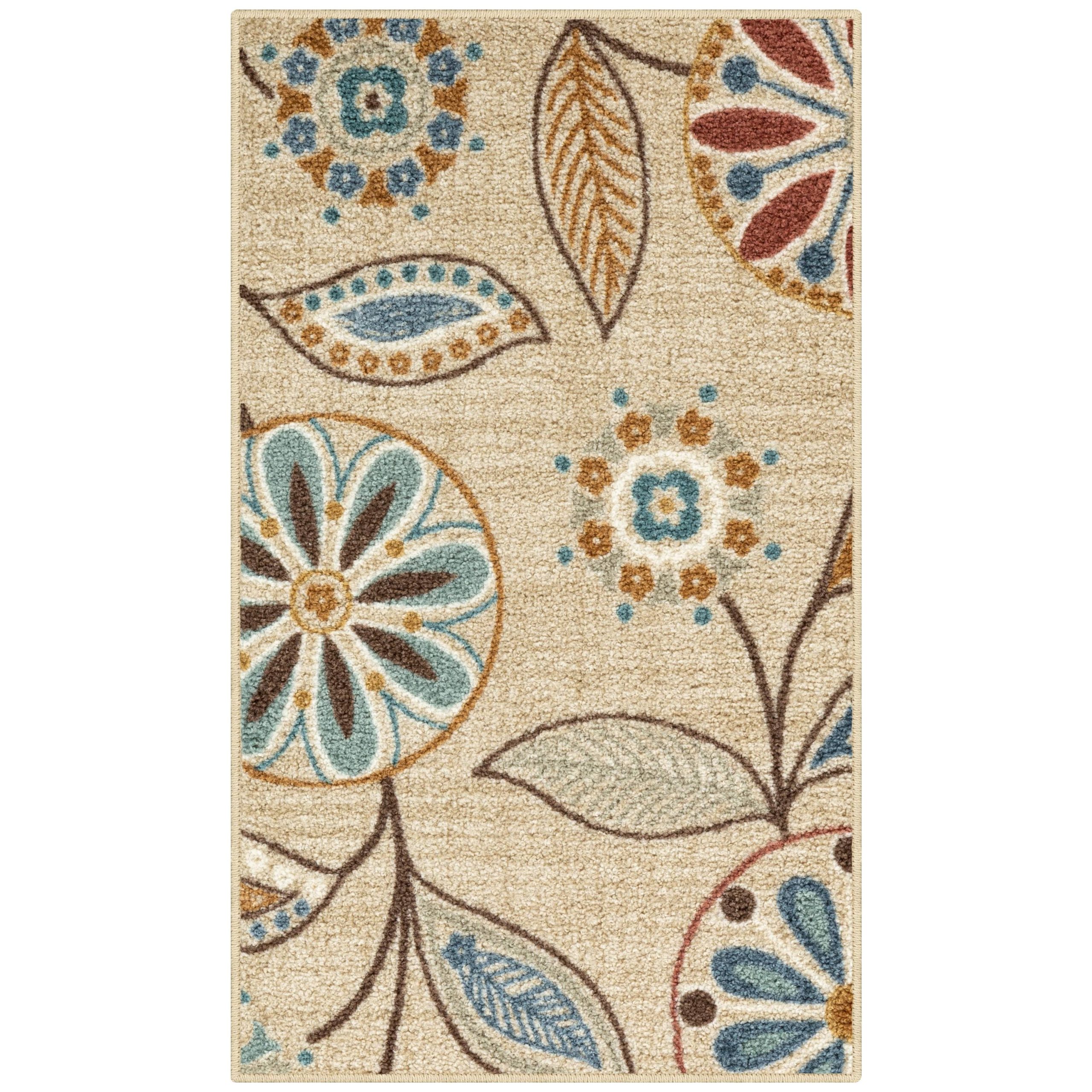 c5d9f318ea747fff71bcdccc033365718e8f089a701e8fafb2cbea8f439a48ea.jpg Maples Rugs Aretha Floral Rug - Beige - 20x34 - Image 1