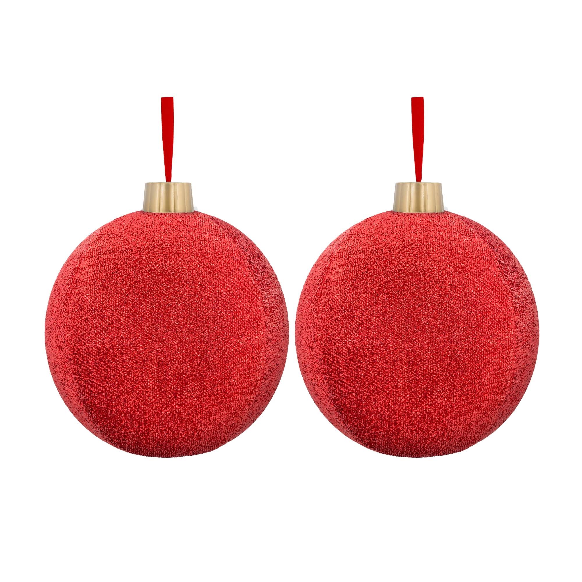 c5dcad4957b9aa39170d0d1ff7036c2f795768a6ada88f3a88941348ddddff83.jpg Holiday Time Christmas Inflatable Tinsel Ornament - Red - 12 in - Image 1
