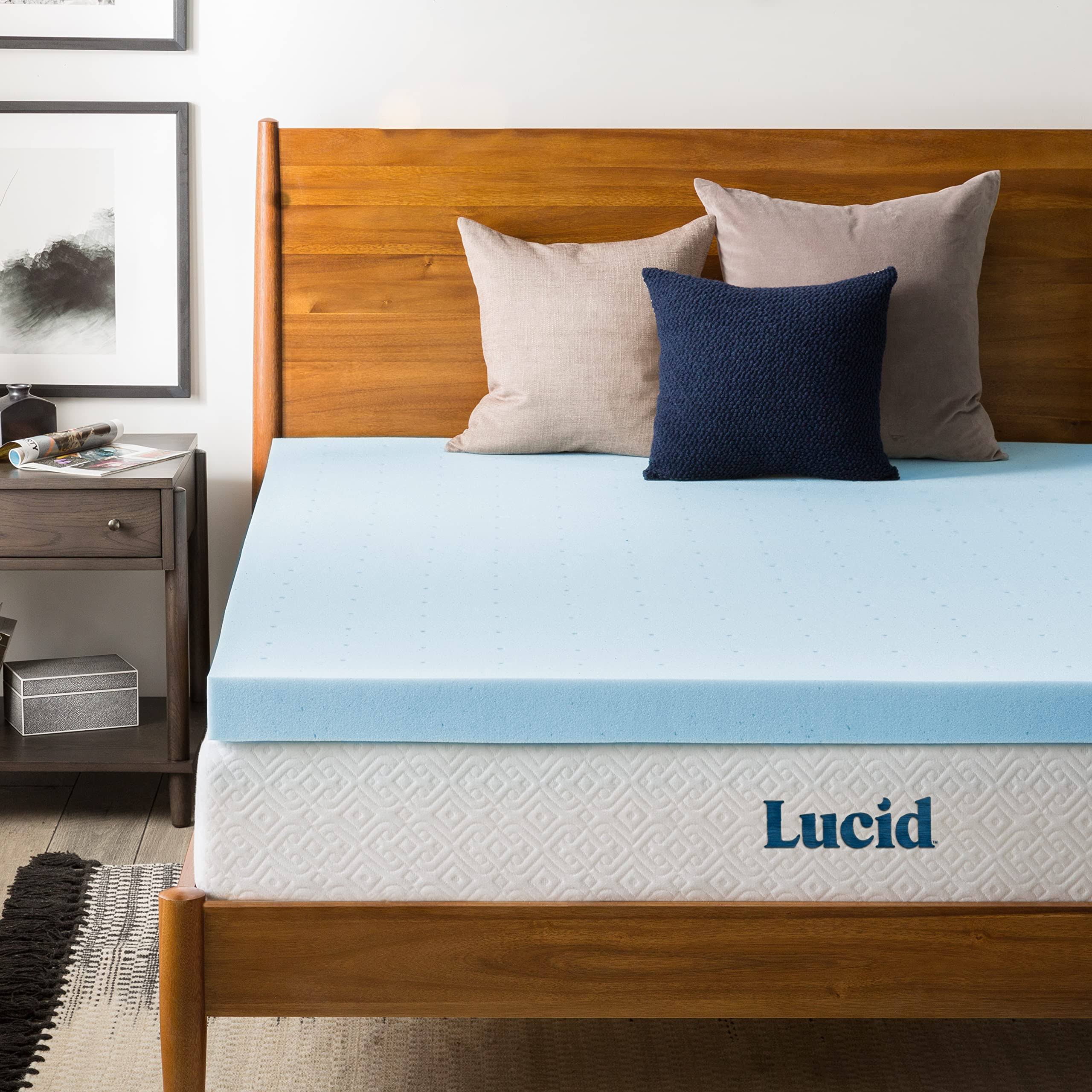 c5e24d1454b0b277638482b4fe64674fb6255e709e084b11be0e17986d5dfda5.jpg Lucid 3" Gel Memory Foam Mattress Topper, Full XL - Image 1