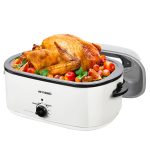 26 Quart Electric Roaster Oven with Visible & Self-Basting Lid, Large Turkey Defrost Warm Function, Adjustable Temperature, Removable Pan Rack,