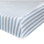 Honest Baby Organic Cotton Fitted Crib Sheet - Blue Ticking Stripe