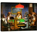 ELITEART-Dogs Playing Poker by Cassius Marcellus Coolidge Oil Painting Reproduction Giclee Wall Art Canvas Prints