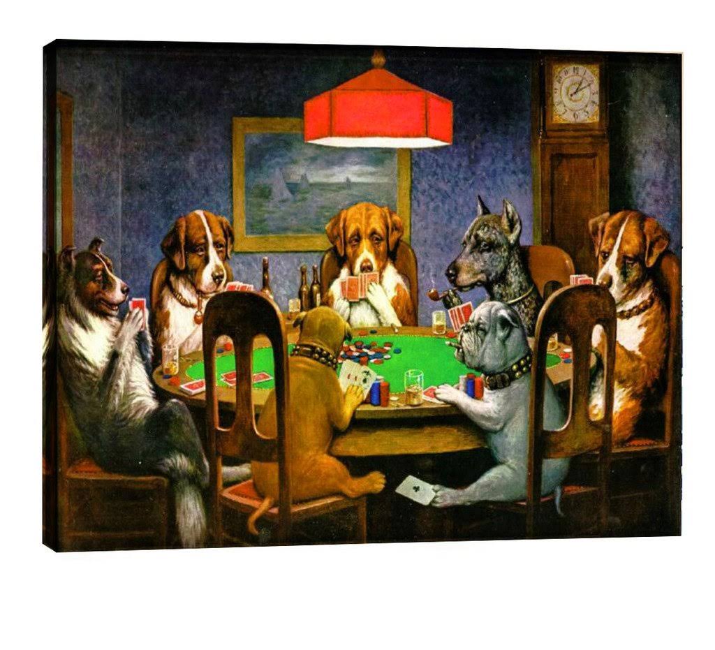 c65d8323f54f0b707be7f80ef9738f27d661855593dc2558628a58a978de007a.jpg ELITEART-Dogs Playing Poker by Cassius Marcellus Coolidge Oil Painting Reproduction Giclee Wall Art Canvas Prints - Image 1
