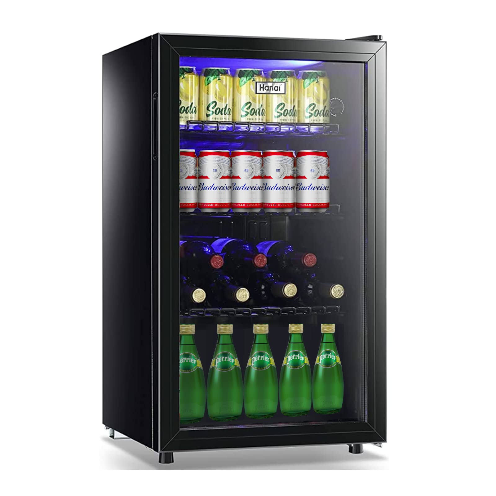 c67203386d165a2eeb525a82cdd87faeba2dd8b21b2a3f3f9553eddd69960de9.jpg Wanai 120-Can Beverage Cooler and Refrigerator, Small Mini Fridge for Home, Office or Bar with Glass Door and Adjustable Removable ShelvesPerfect for - Image 1
