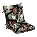 Arden Selections Outdoor Plush Modern Tufted BlowFill Dining Chair Cushion, 21 x 40 - Simone Black Tropical