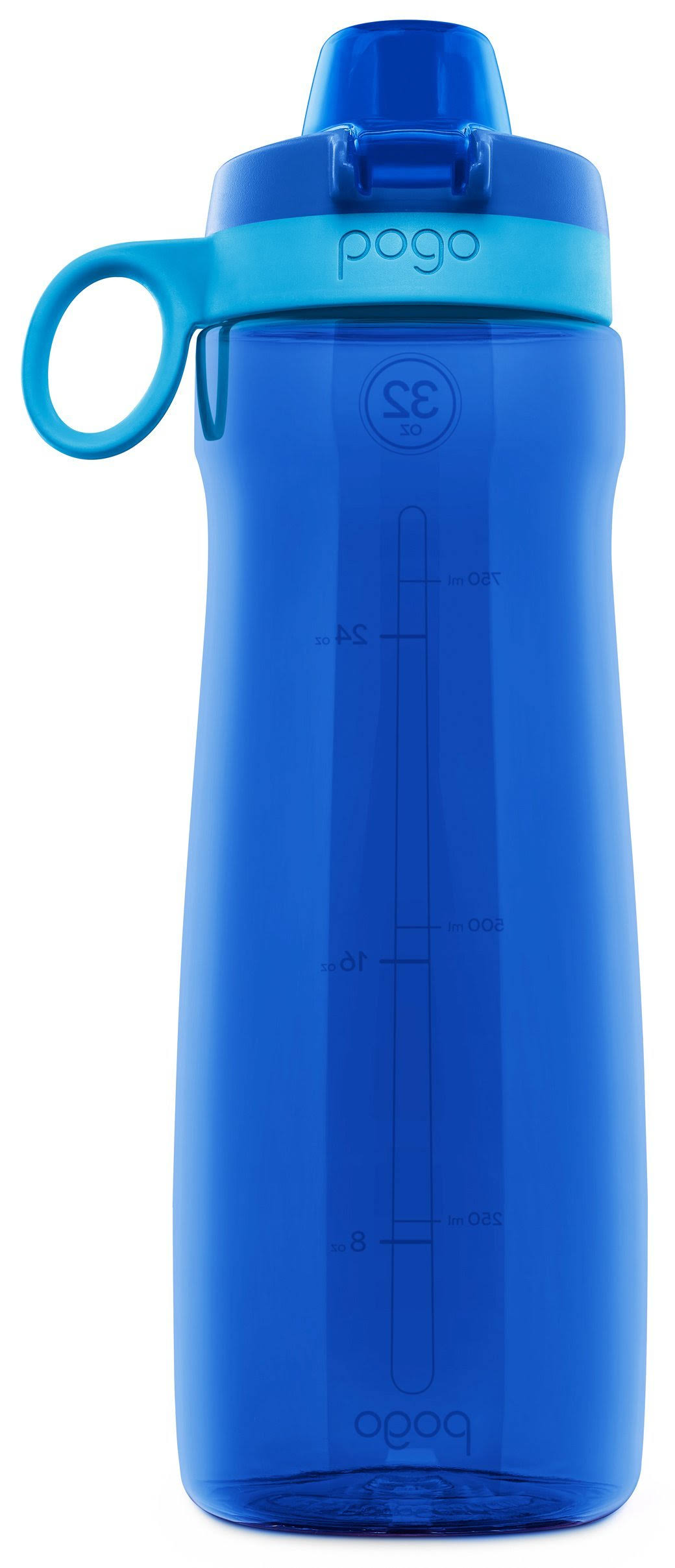 c6a371290eb32ee3613c19646011cc808d6de2916e6e33fc5f0f9d02a0513677.jpg Pogo BPA-Free Plastic Water Bottle with Chug Lid, 32 oz, Blue - Image 1
